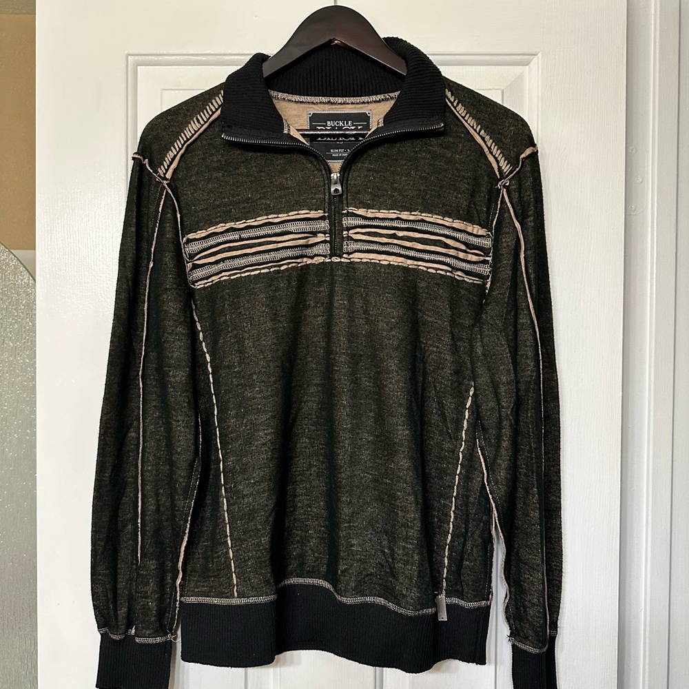 Buckle Black Vintage Coat Jacket Slim Fit Large Men’s Clothing